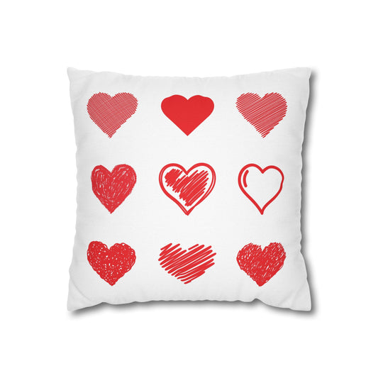 Housse de Coussin Cœurs Rouges — sunlife