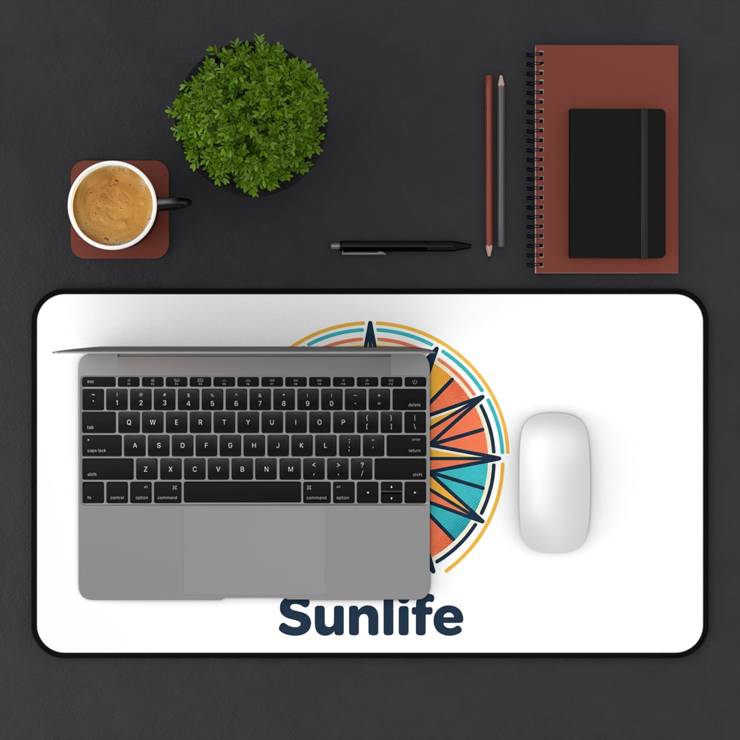 Tapis de Bureau Sunlife — Boussole Plage & Palmiers | Mouse Pad Tropical